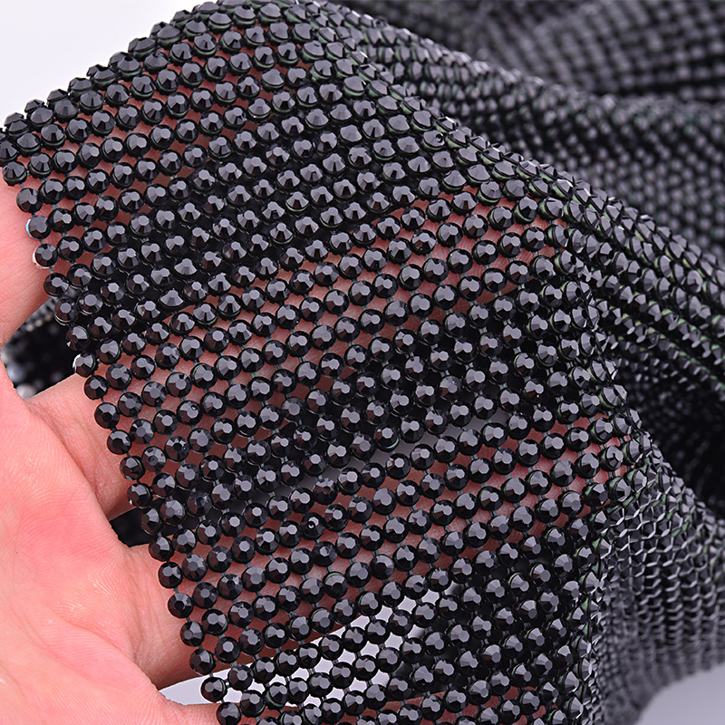 JUNAO 45*120cm Black Gold Crys - Hotfix Rhinestone Sheet recension och pris