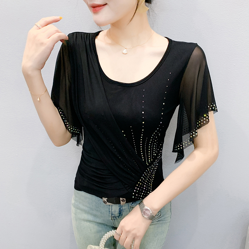 2025 Summer Women's Mesh Top:  - Beaded Trim Fringe recension och pris
