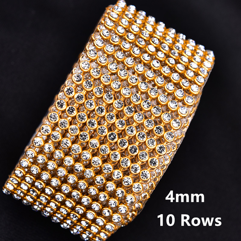 4mm 2/5/10 Rows Crystal Clear  - Hotfix Rhinestone Sheet recension och pris