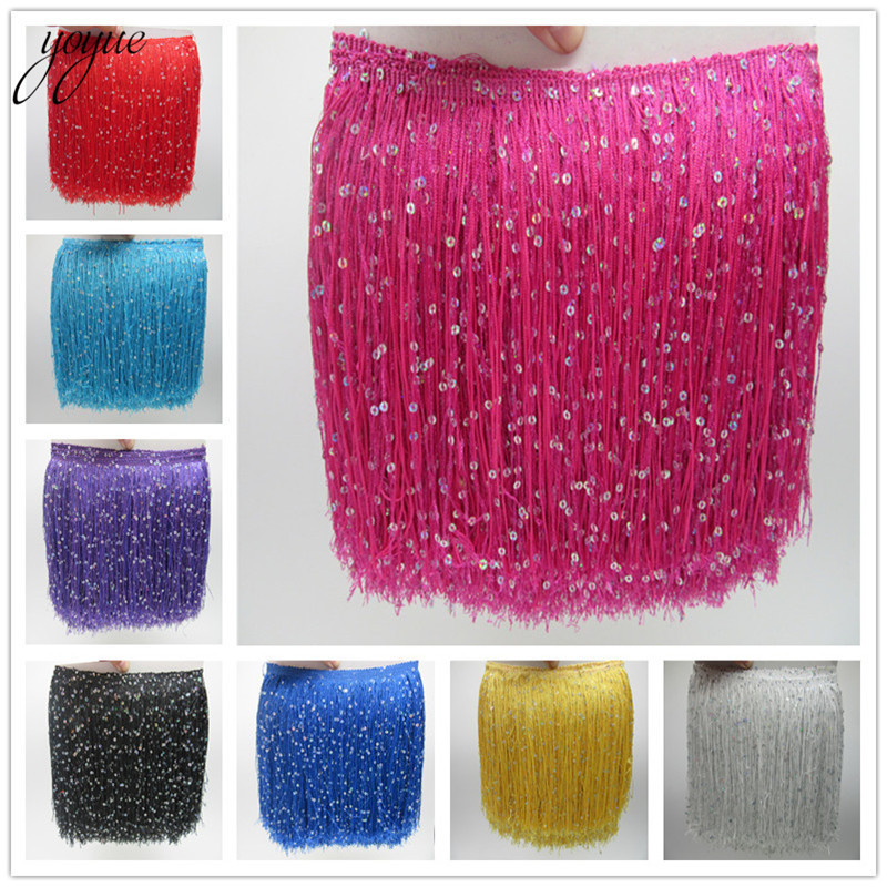 YOYUE 1Yard 20CM Long Polyeste - Beaded Trim Fringe recension och pris