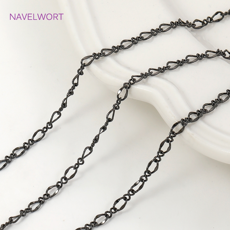 Black Color Oval Thin Chains F - Embroidery Craft recension och pris
