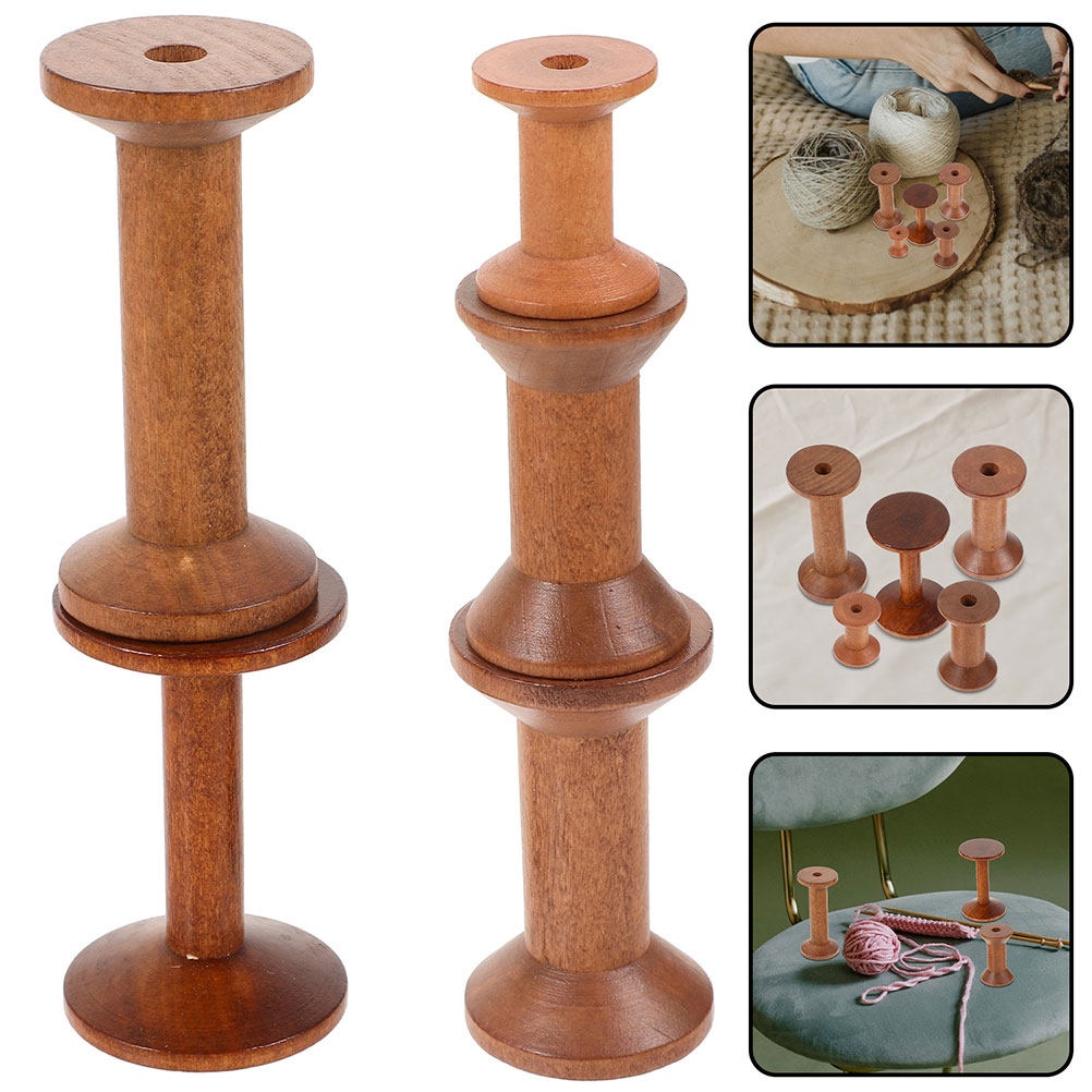 7Pcs Wooden Thread Spools Vint - Embroidery Craft recension och pris