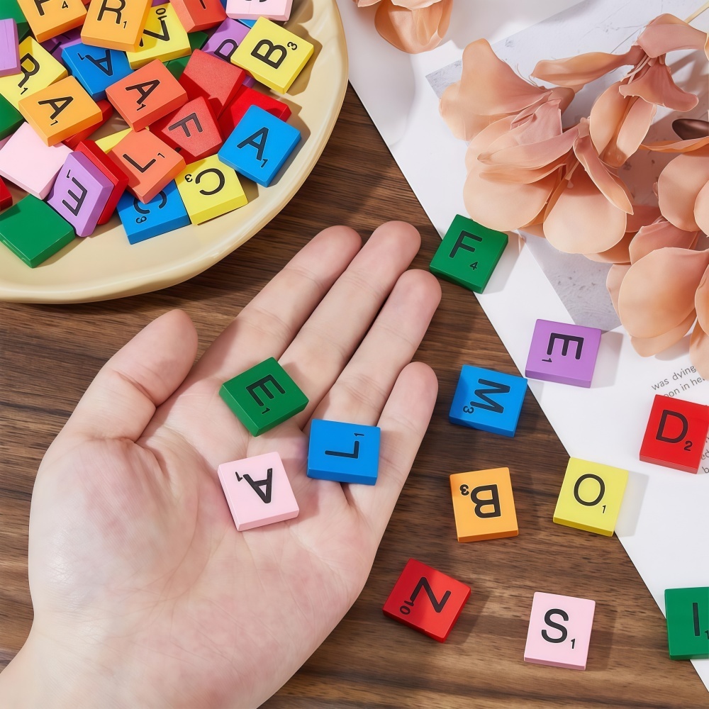 100PCS  Wooden Letter Cubes fo - Craft Embellishments recension och pris