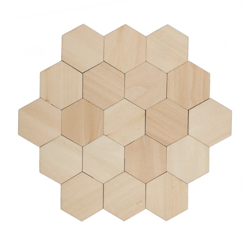 10-120mm Wooden Hexagon Blank  - Craft Embellishments recension och pris