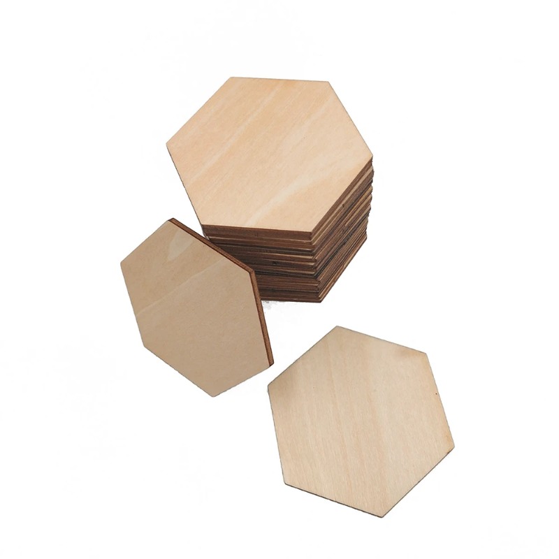 10-120mm Wooden Hexagon Blank  - Craft Embellishments recension och pris