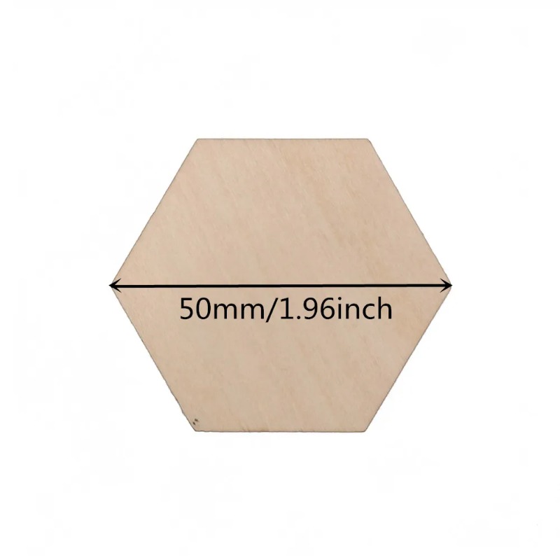 10-120mm Wooden Hexagon Blank  - Craft Embellishments recension och pris