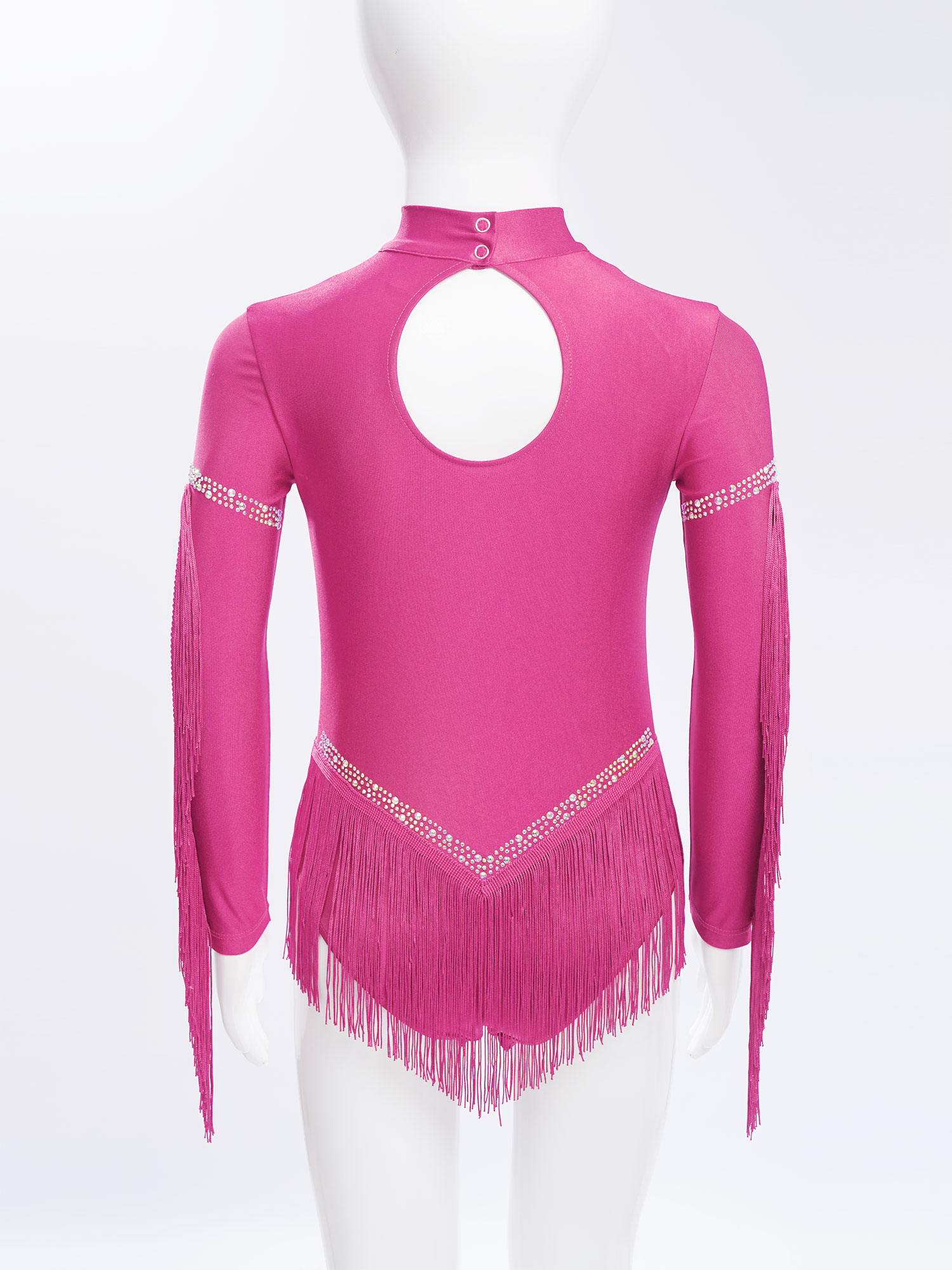 Kids Girls Fringe Latin Dance  - Rhinestone Banding Trim recension och pris